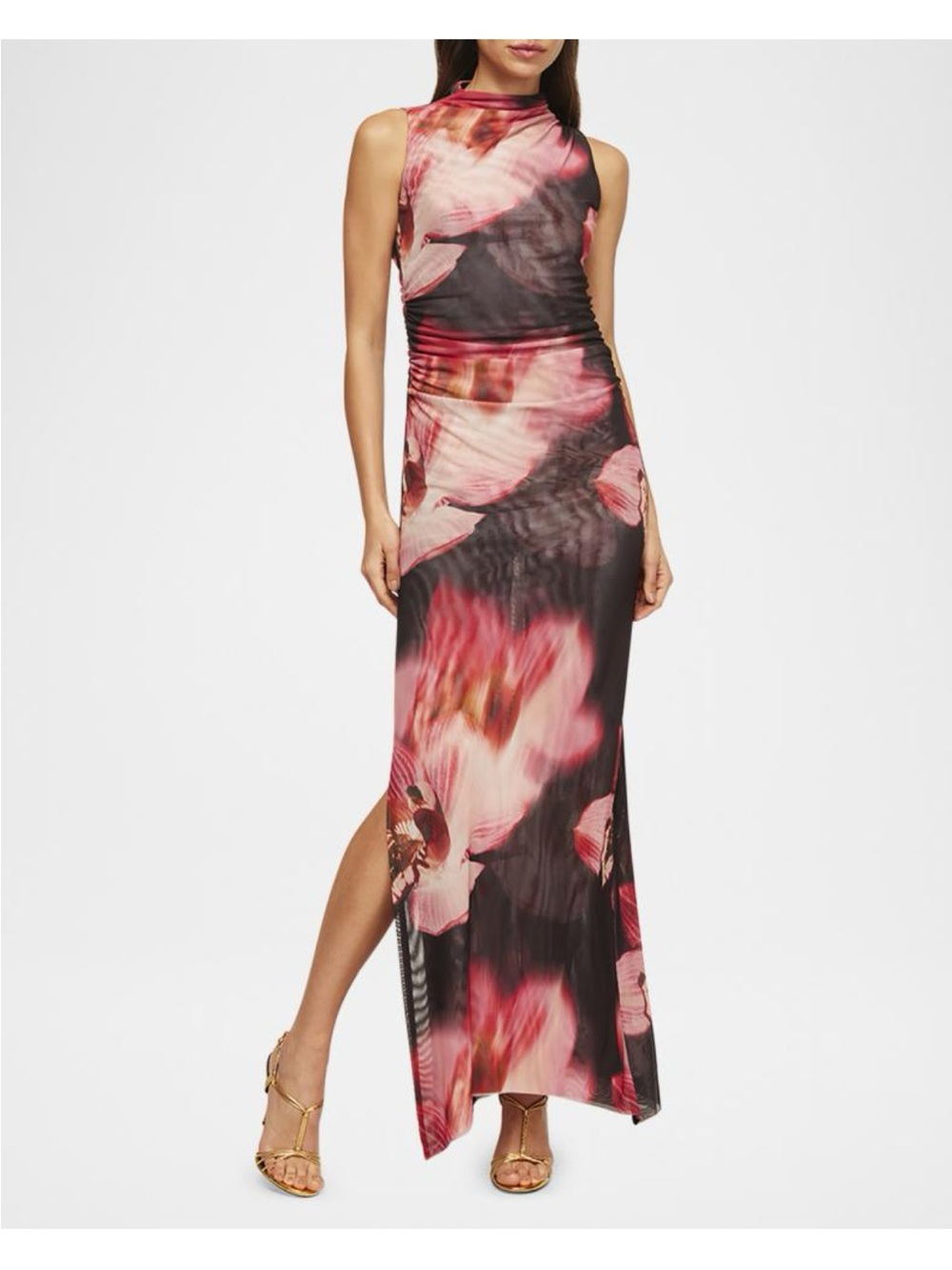MISA Los Angeles Athena Floral Mesh Maxi Dress